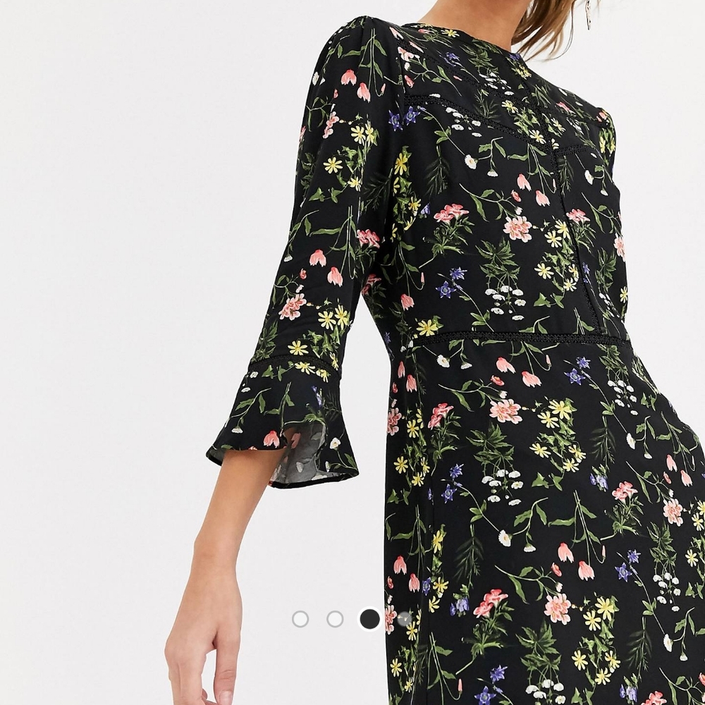 ASOS Floral Sleeved Mini Dress